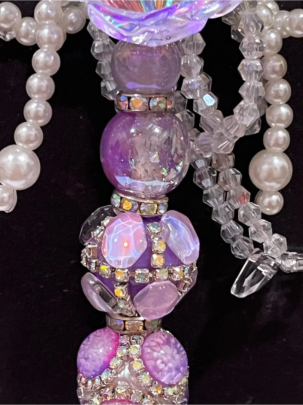 Handcrafted Purple Rose focal fancy Beaded pen